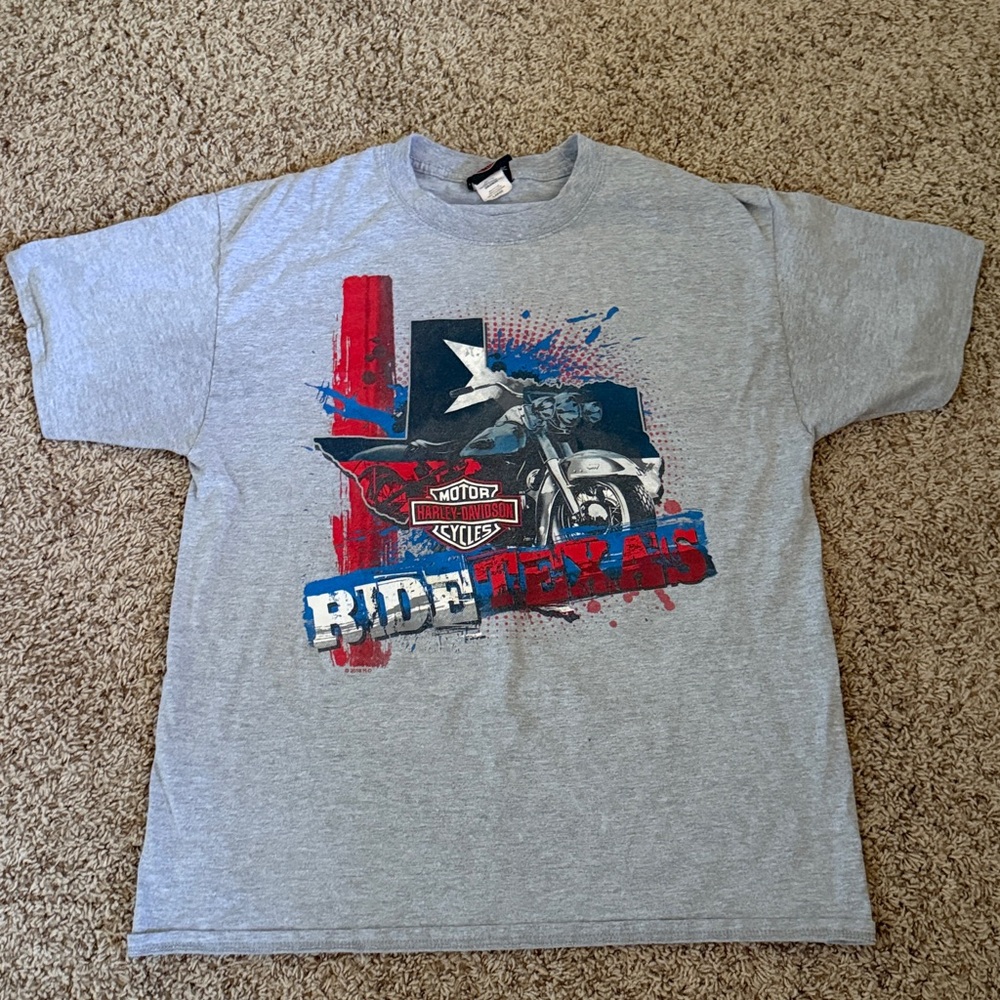 2000’s Vintage Harley-Davidson Gray Ride Texas T-Shirt College Station